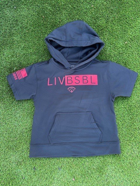 Youth  Short Sleeve Hooded Sweatshirt-Red