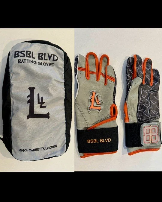 BSBL Blvd Batting Gloves-Gray/Orange
