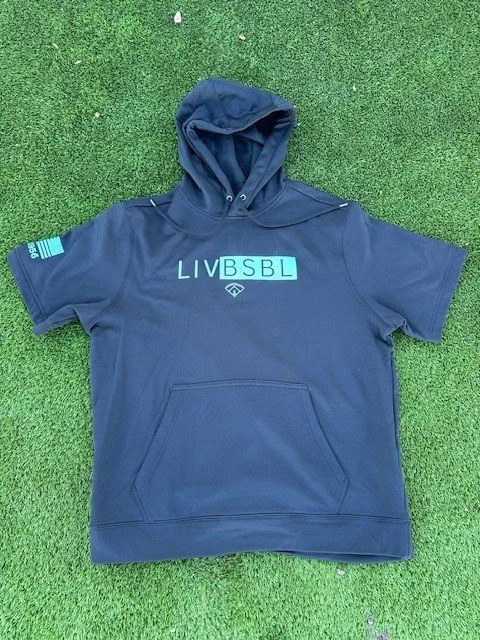 Youth Short Sleeve Hooded Sweatshirt-Teal