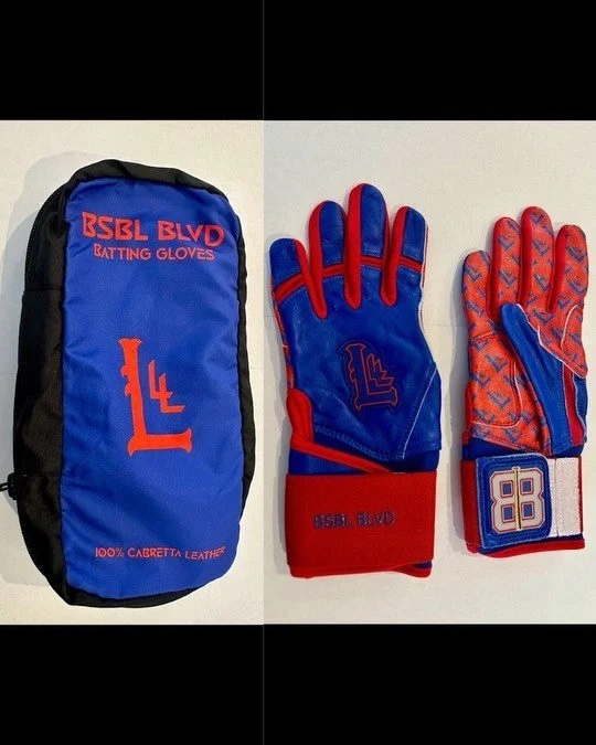 BSBL Blvd Batting Gloves-Royal Blue/Red