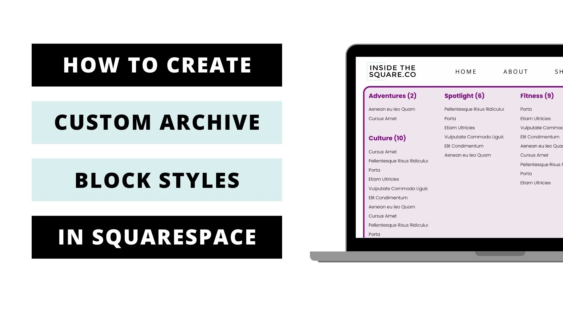 how To Customize the Style of An Archive block in Squarespace how To Customize the Style of An Archive block in Squarespace