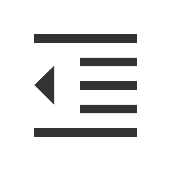 Squarespace text block formatting icon for removing an indent from text