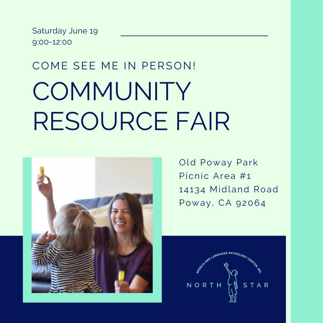 Come see me in-person on Saturday at a Community Resource Fair hosted by @tritonsupportservices! There will be lots of specialist providers to support child development and academics. ⁠
⁠
#speechtherapy #sandiego #sandiegomoms #sandiegomom #sandiegof