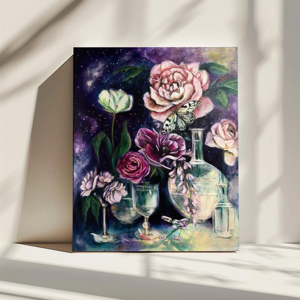 Stary Still Life botanical Oil Painting by Renee Machan 1.jpg