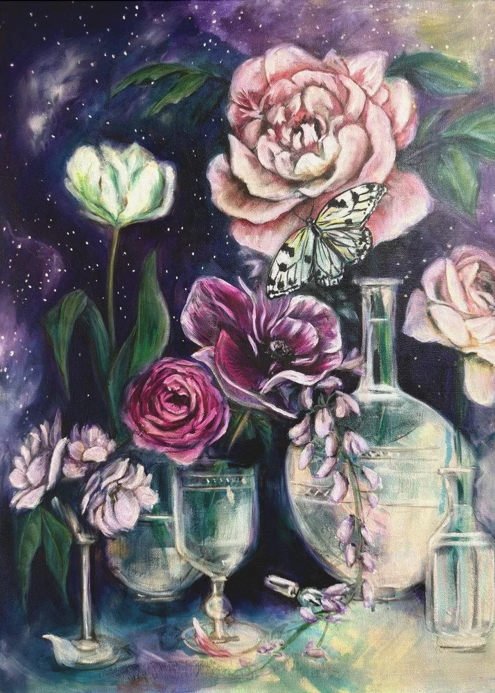 Stary Still Life botanical Oil Painting by Renee Machan.jpg