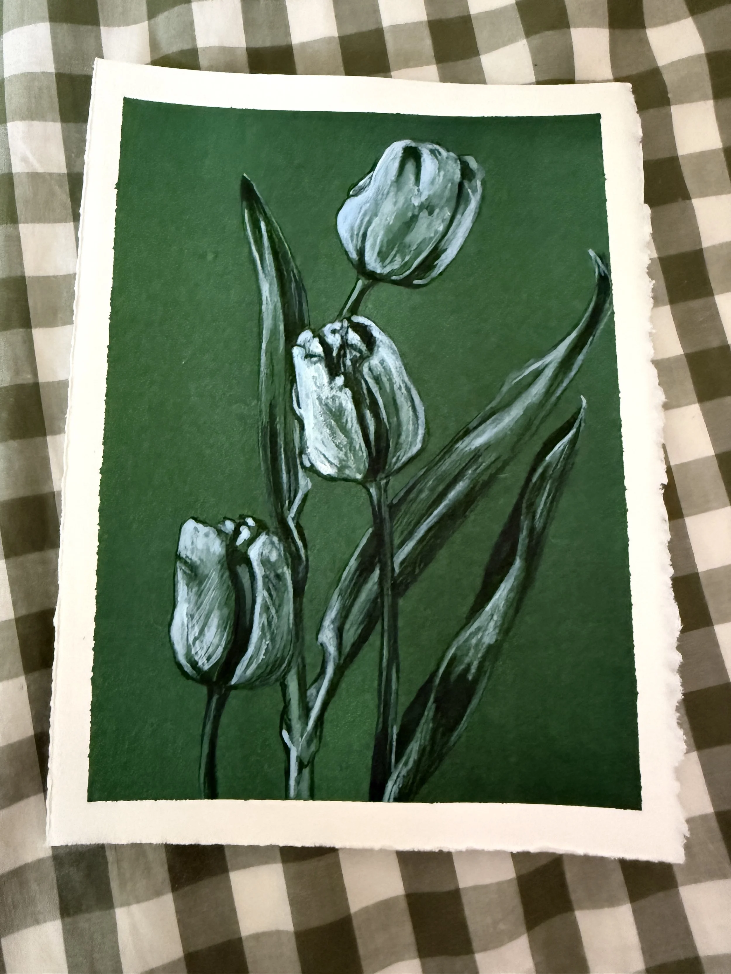 Tulip Green Botanicals Original Art by Renee Machan 2.JPG