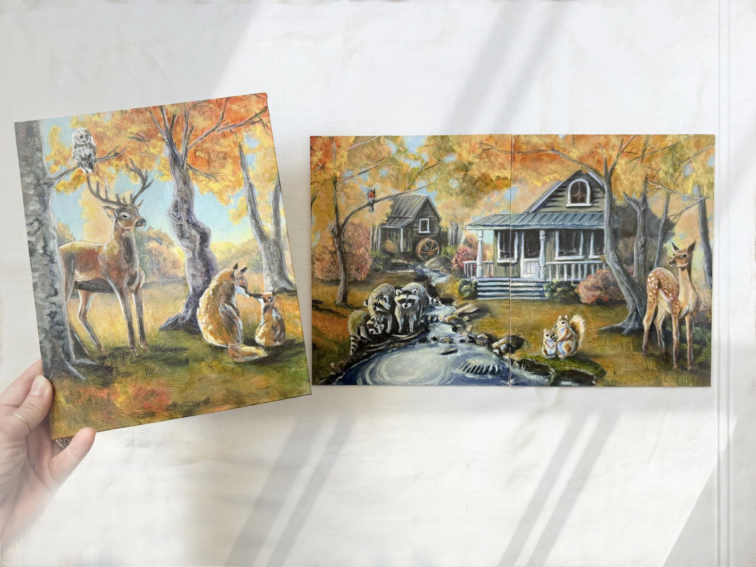 "Autumn 25", Original Oil Paintings - Triptych on Canvas