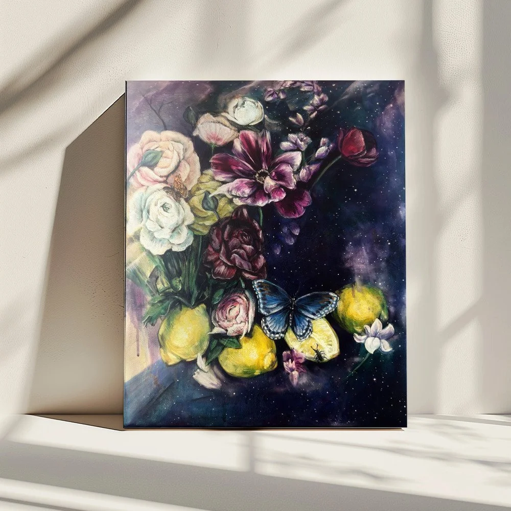 Summer Nights original botanical oil painting by Renee Machan.jpg