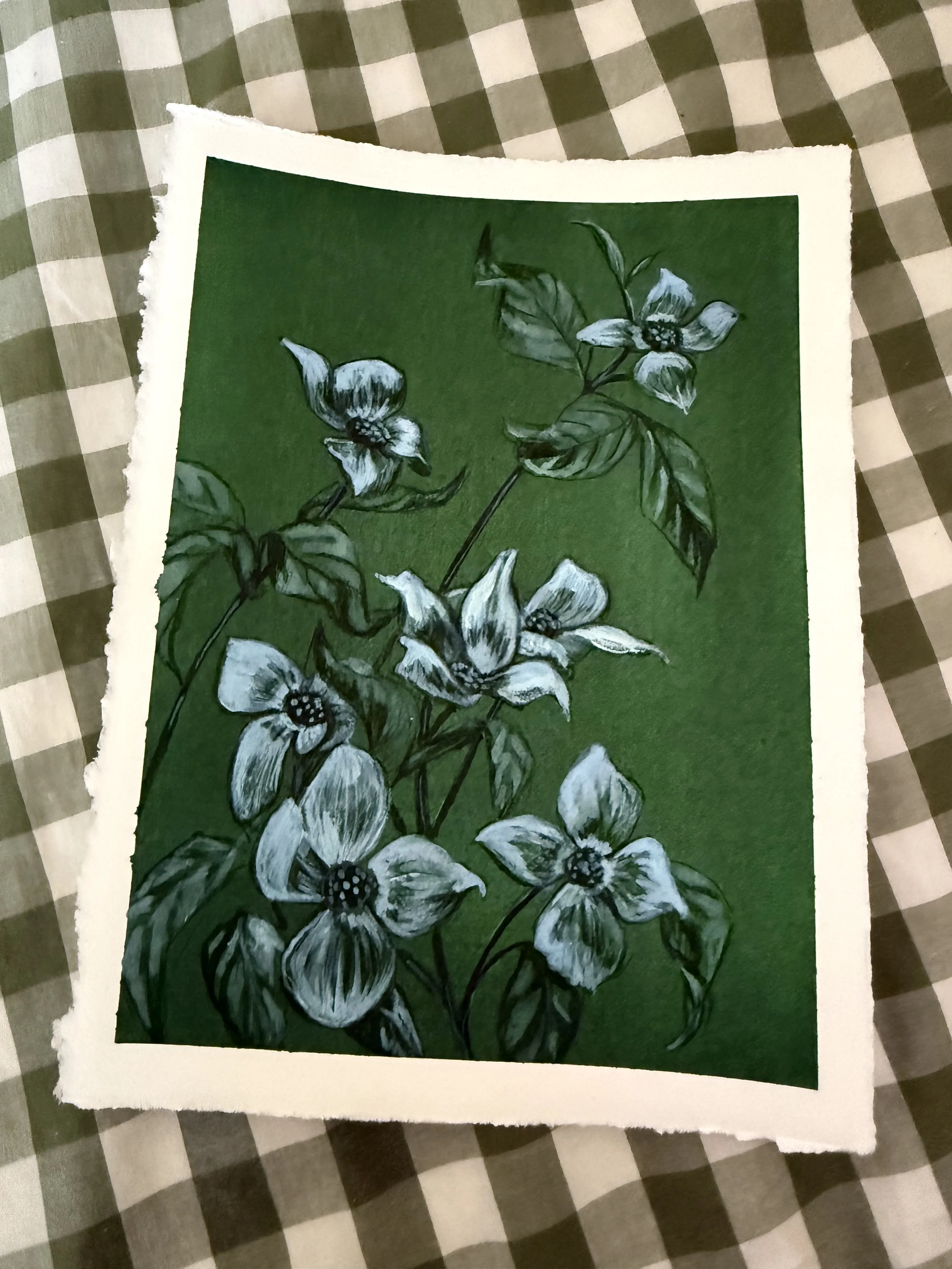 Dogwood  Green Botanicals Original Art by Renee Machan 2.JPG
