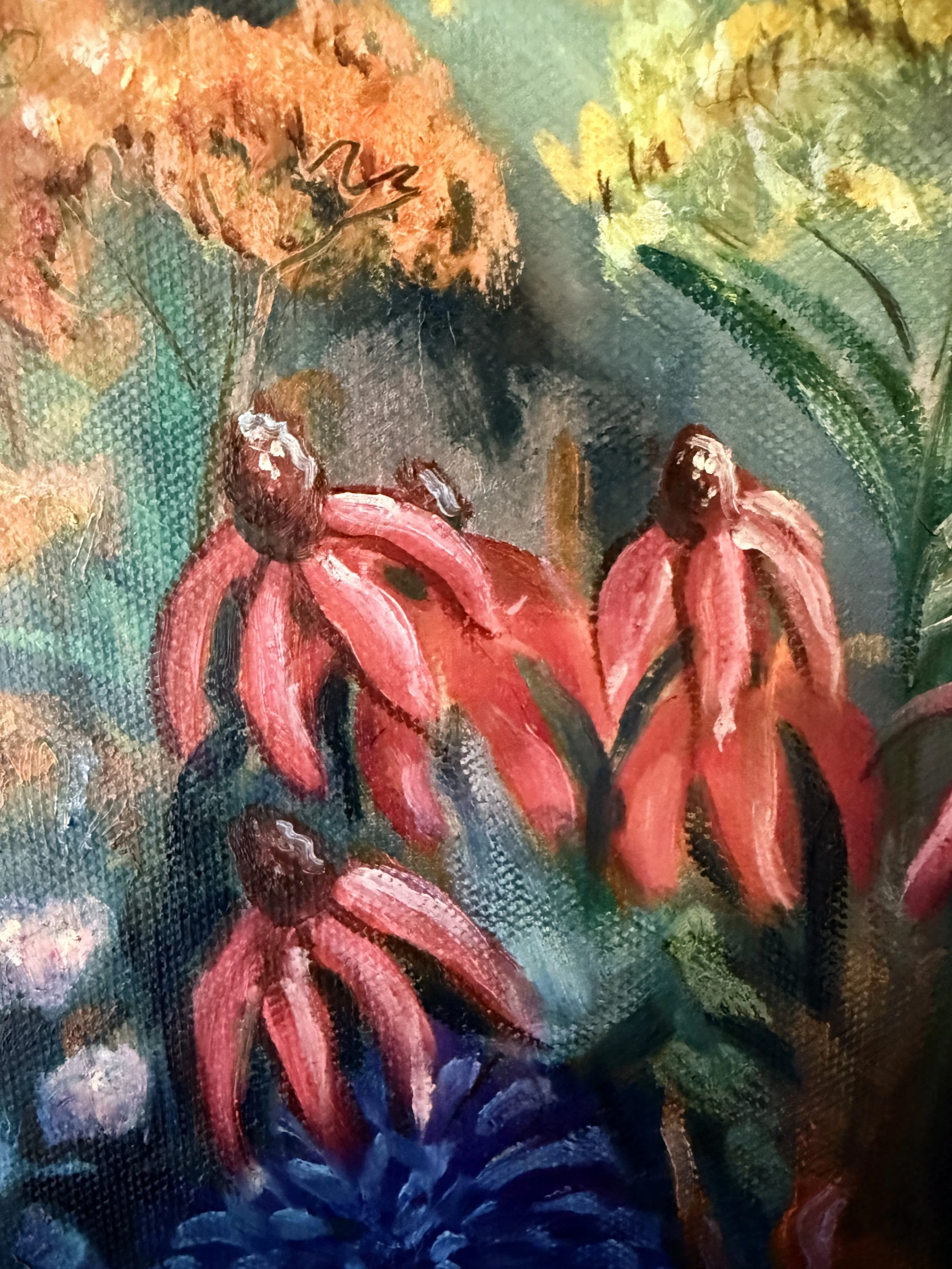 Velveteen Daydream botanical oil painting by Renee Machan detail 1.JPG