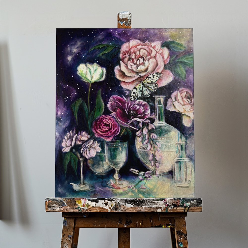 Stary Still Life botanical Oil Painting by Renee Machan 3.jpg