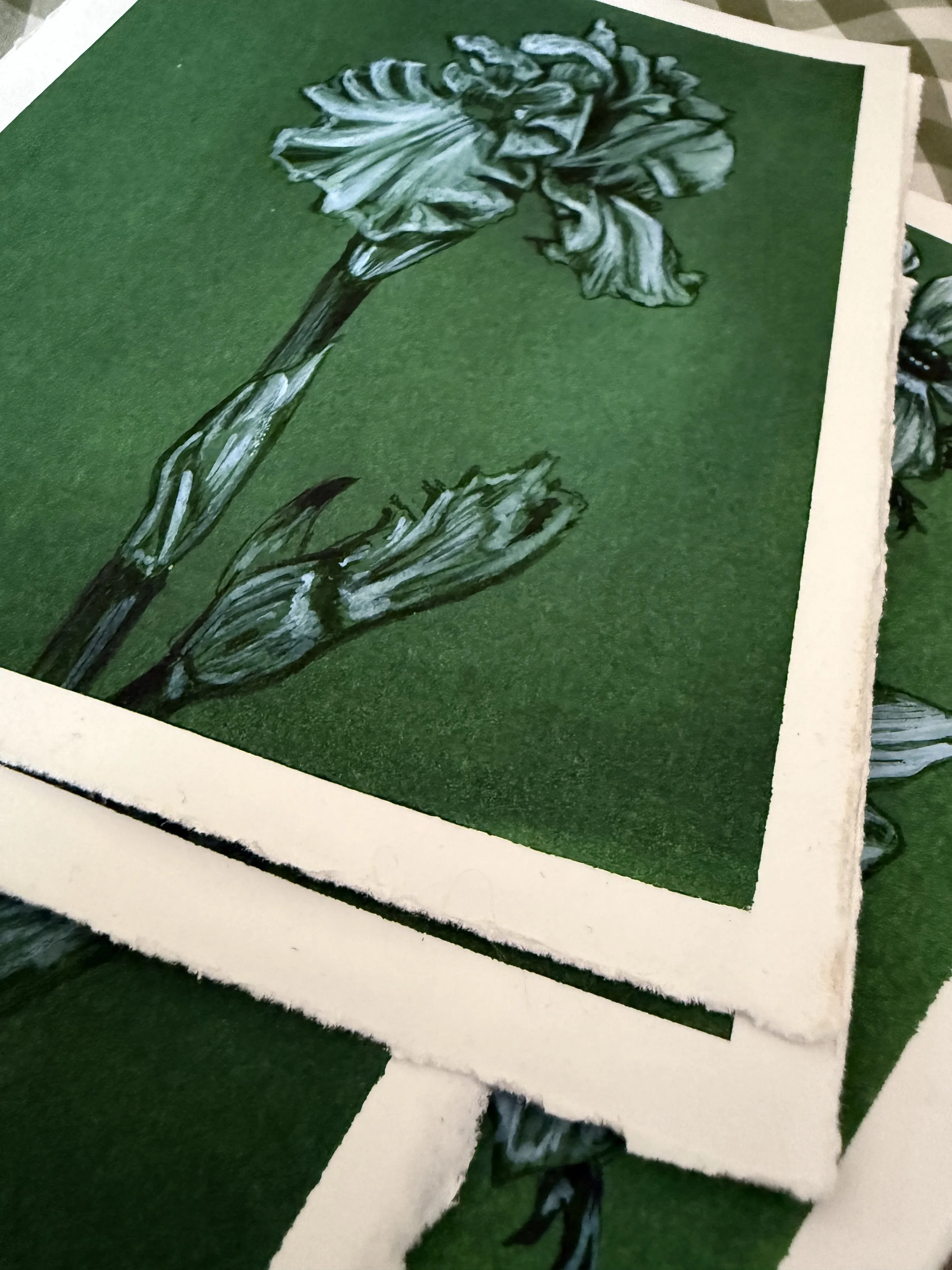 Iris Detail Green Botanicals Original Art by Renee Machan.JPG