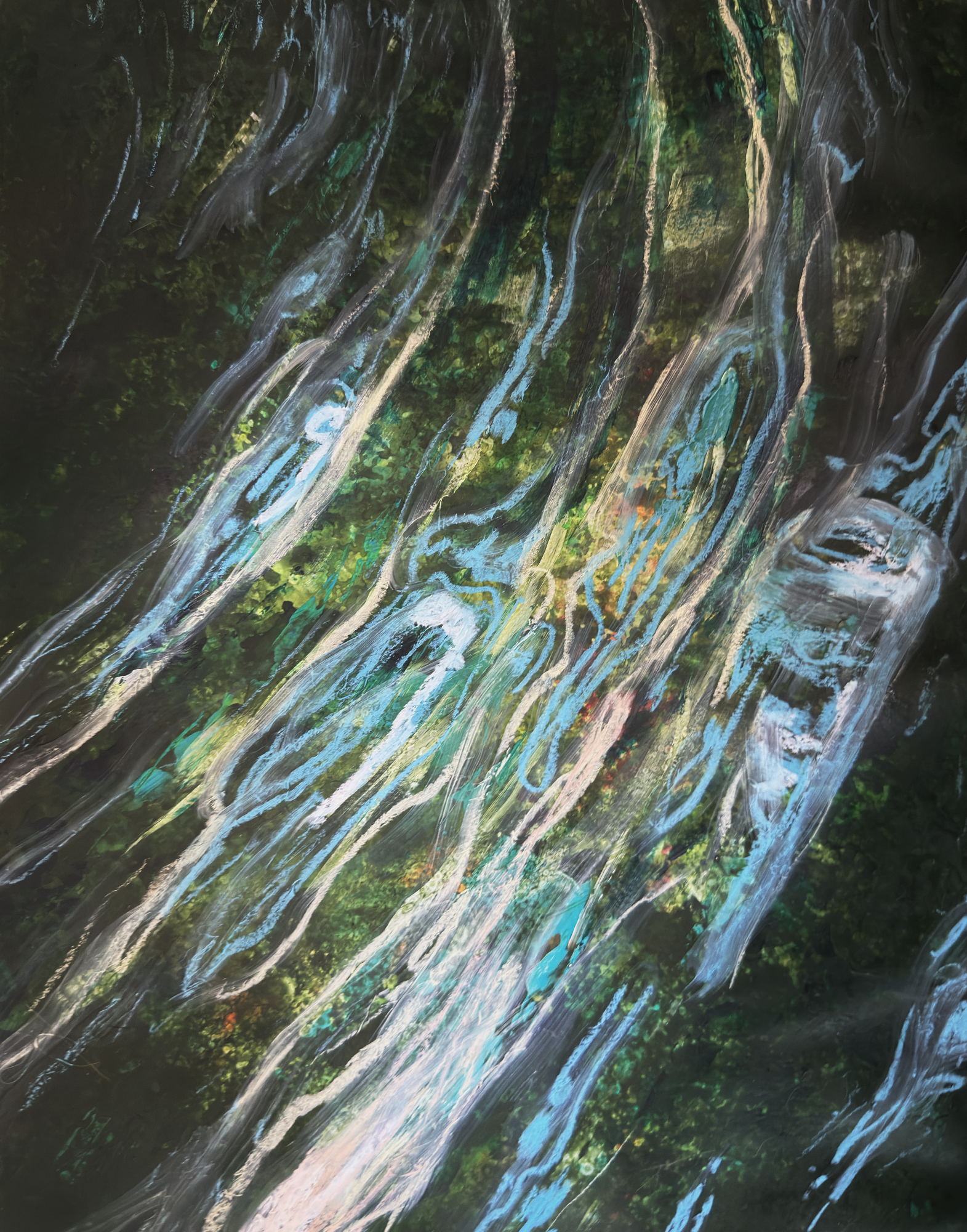 "Monsoon" nature inspired abstract painting by R. Machan