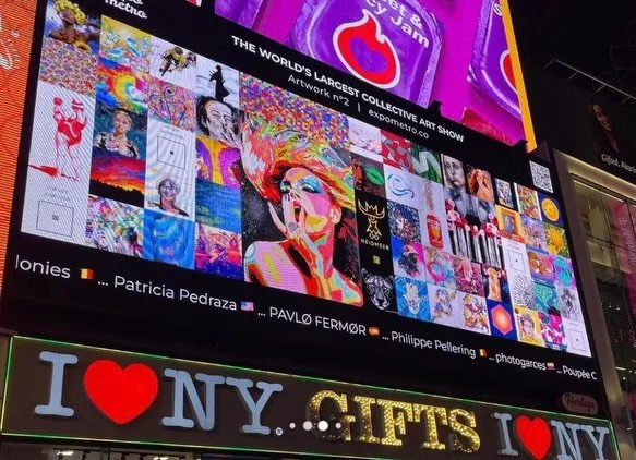 ✨ BLAST FROM THE PAST #7  THAT TIME MY ART LIT UP TIMES SQUARE 🗽

I still have to smile when I see these pictures.

On December 2, 2023, something I had created quietly in my studio suddenly appeared on a giant digital billboard above Broadway in th
