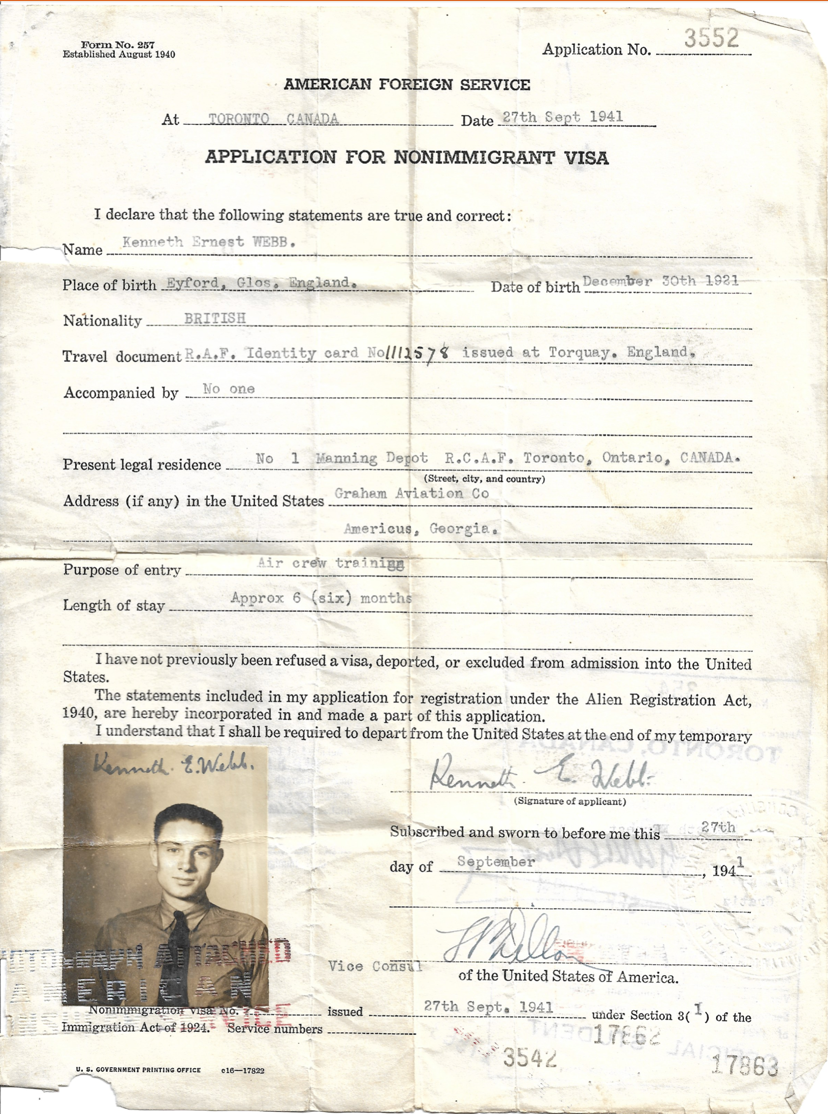 WSD.KEW RAF Visa Front 27.9.1941.png