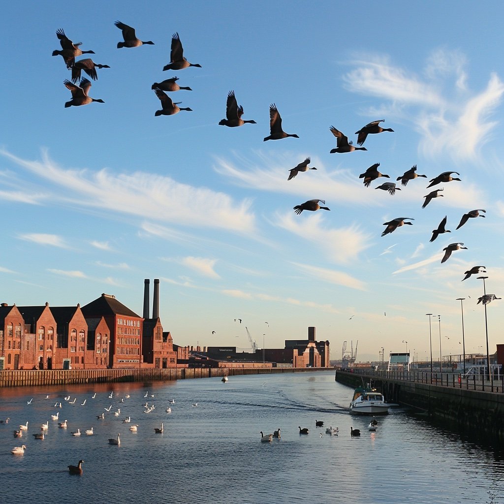 Geese Over Liverpool Docks 4.jpg