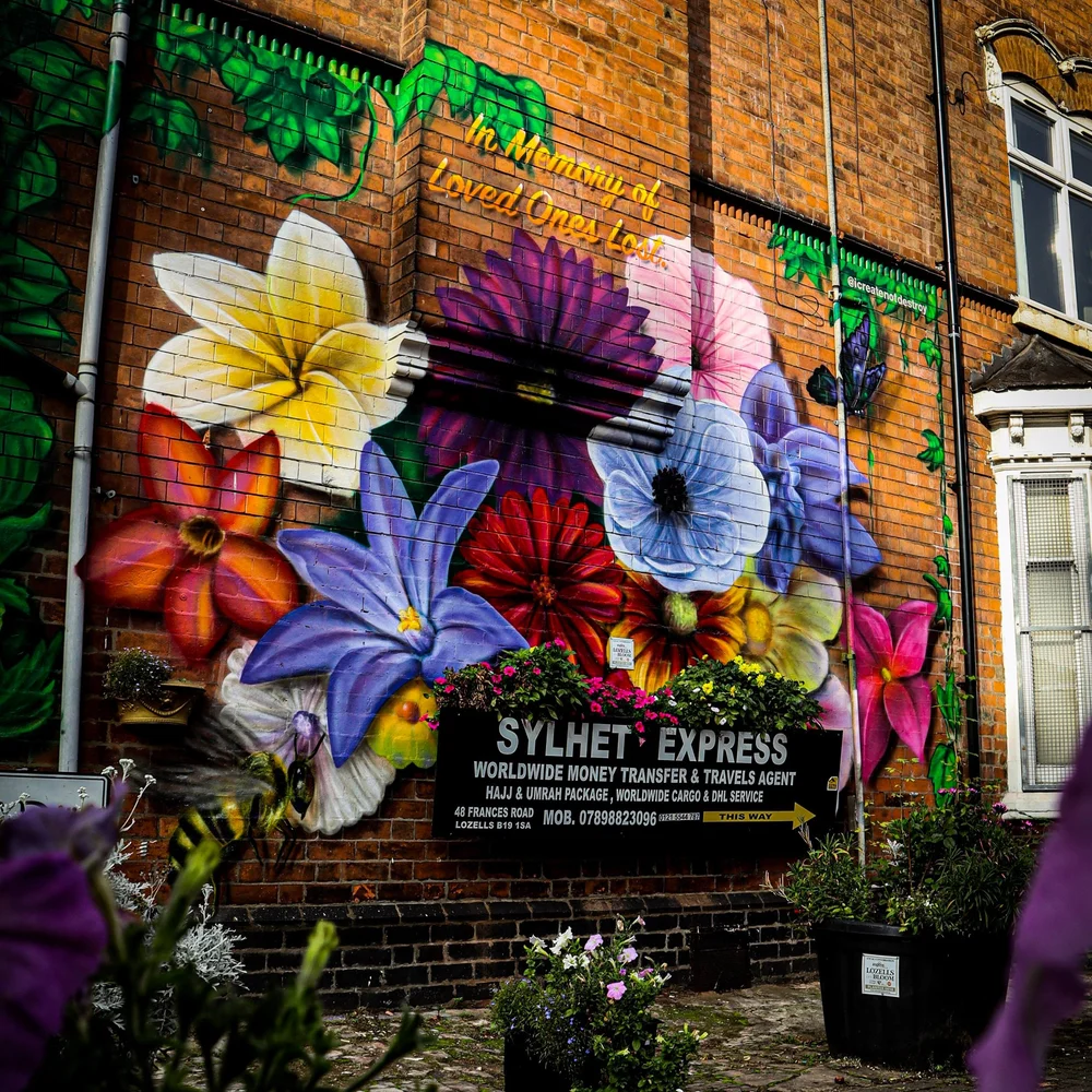 Flowers & Abstract Art Mural