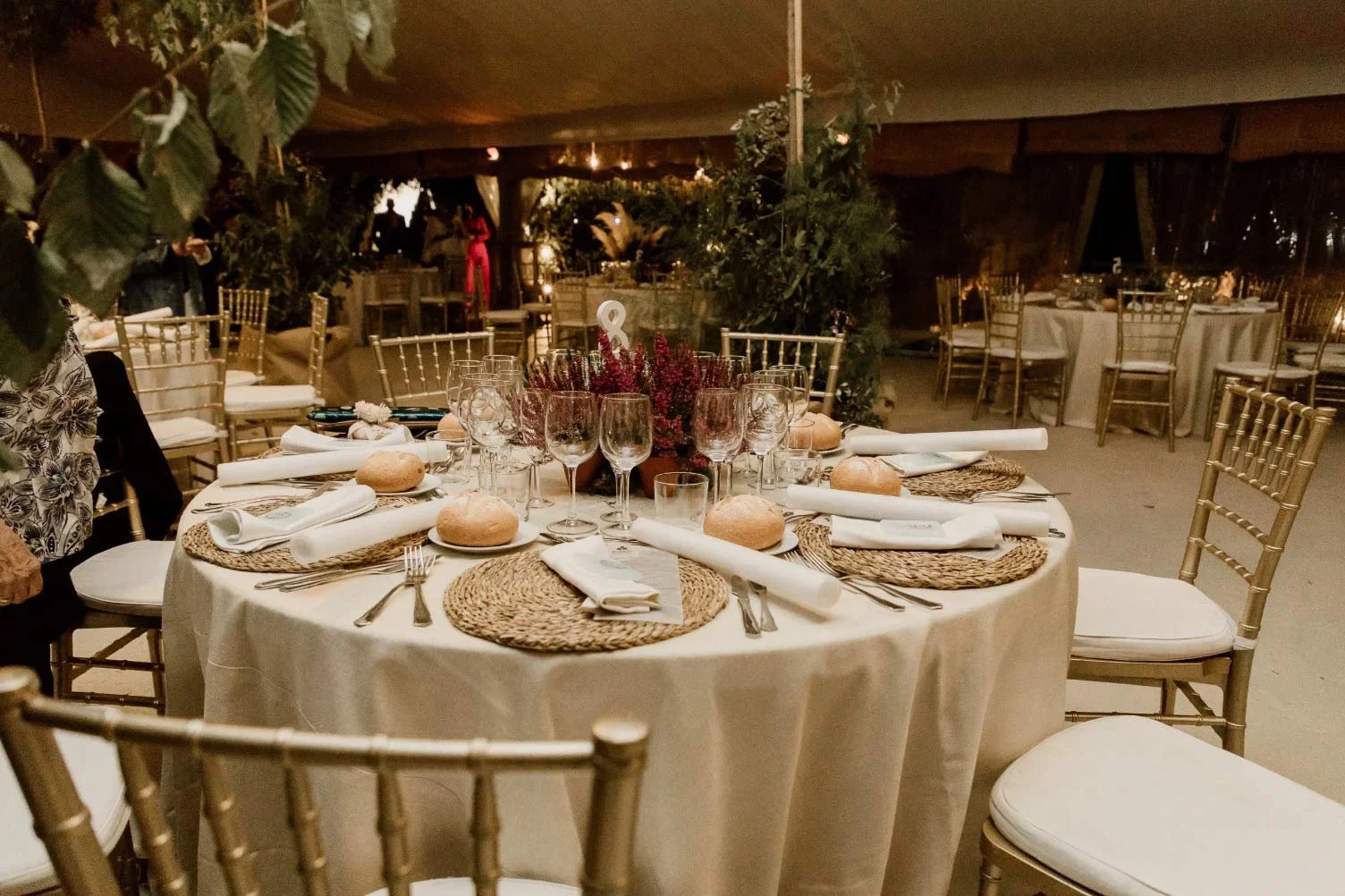 Detalle de la cubertería en boda de la finca Malpartida
