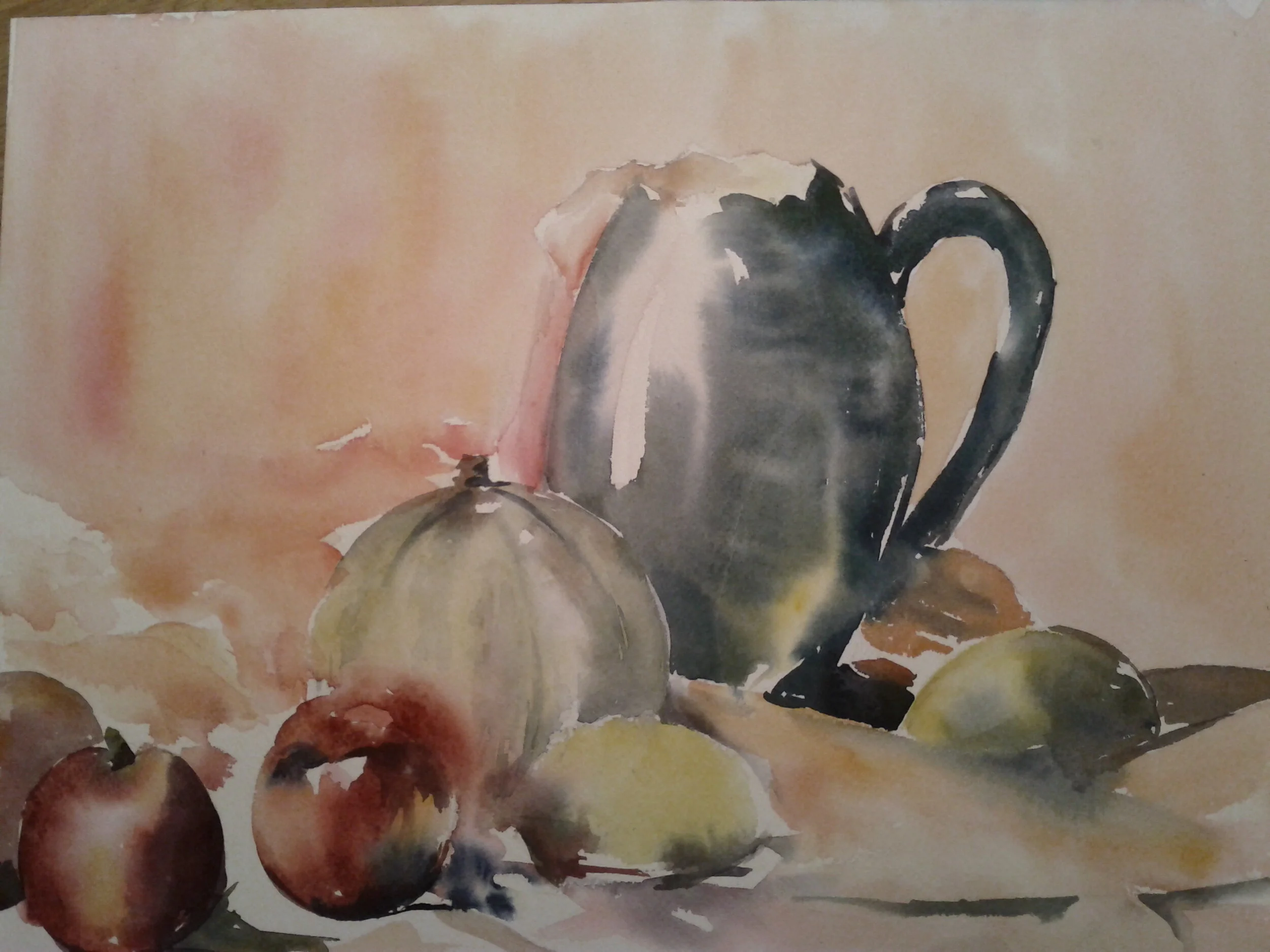 Carafe, melon et citrons