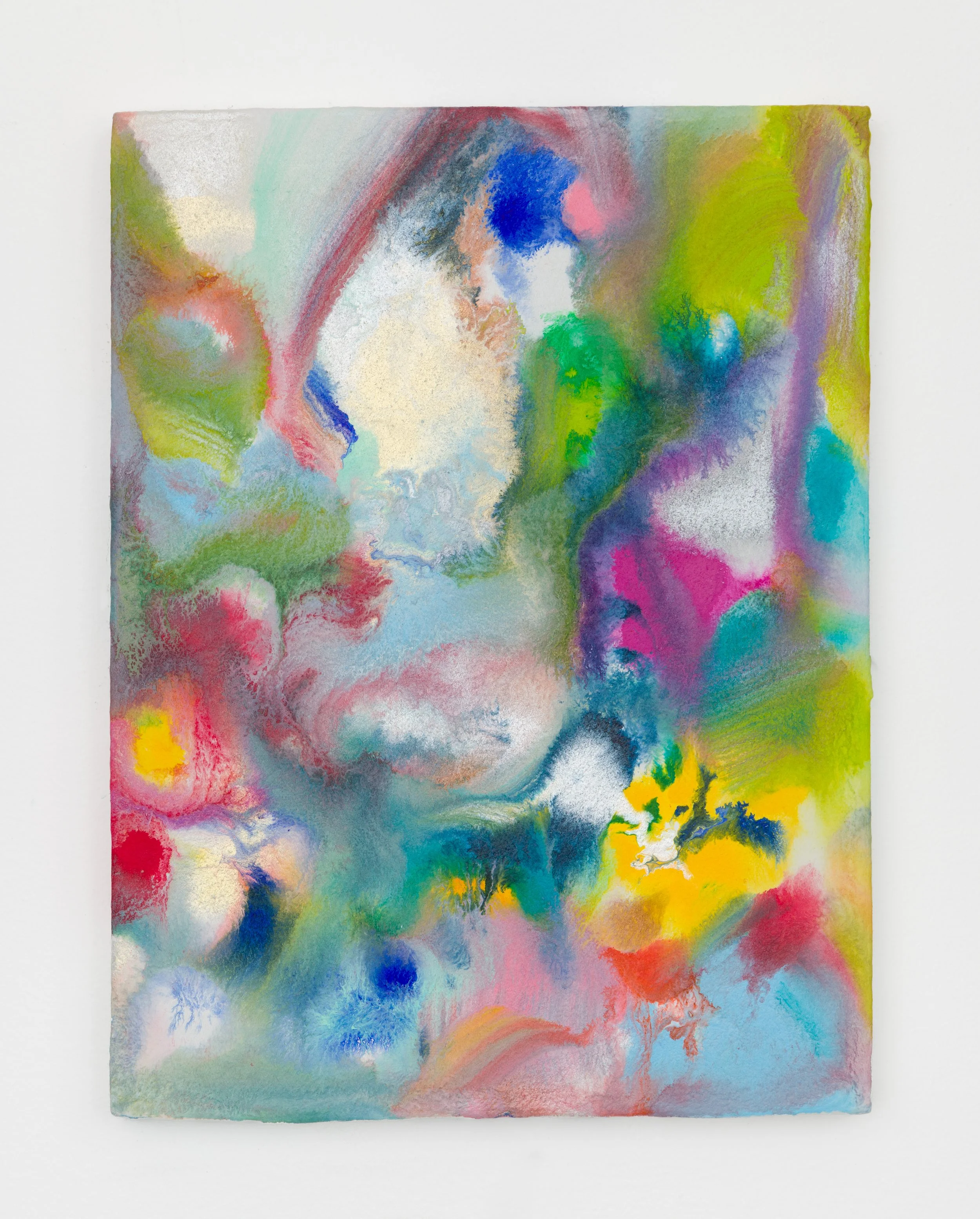 Untitled (White/Multi 2), 2025 
Acrylic on panel 
12 x 9 inches