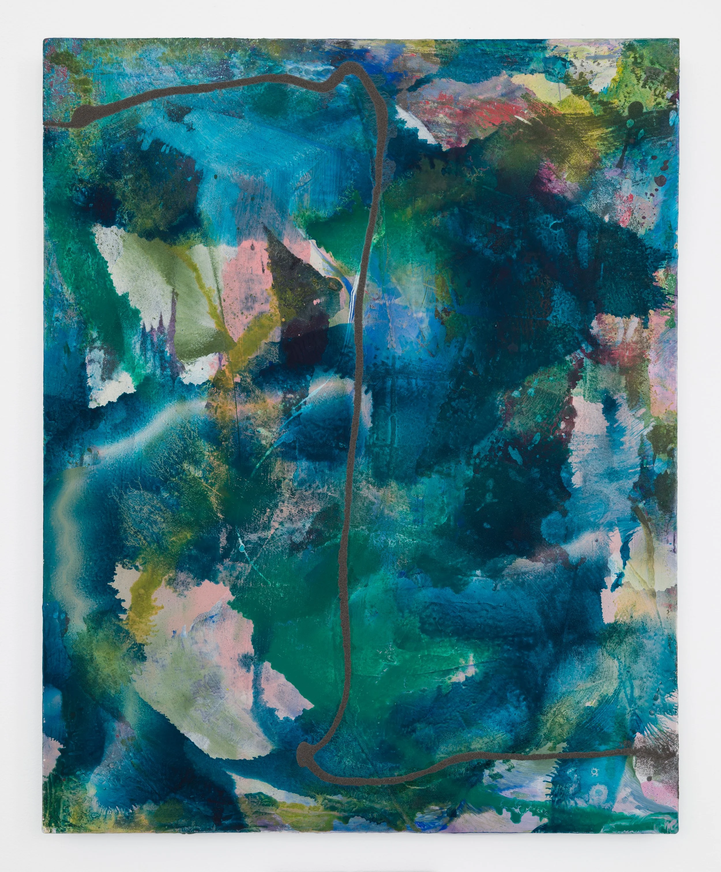 Past Present, 2023 
Oil, pigments, mica, and steel on panel 
30 x 24 inches