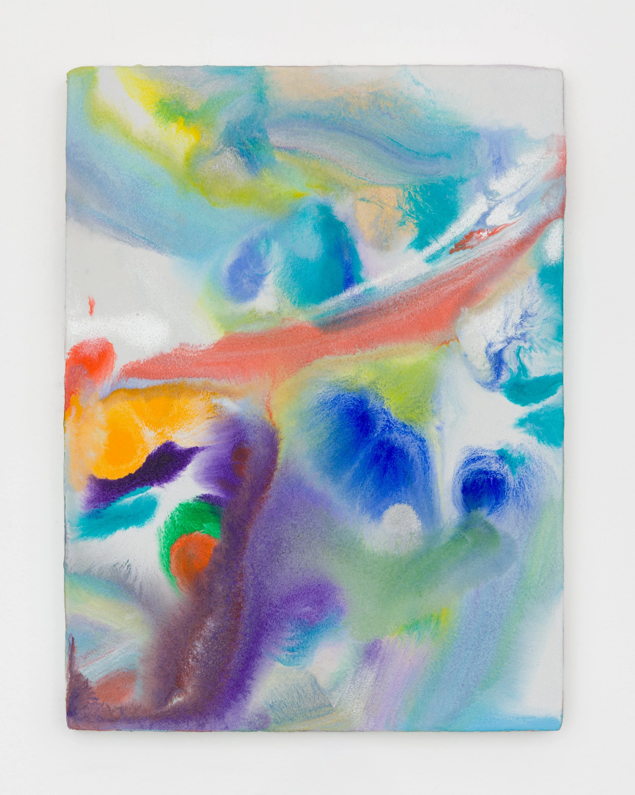 Untitled (White/Multi 3), 2025 
Acrylic on panel 
12 x 9 inches