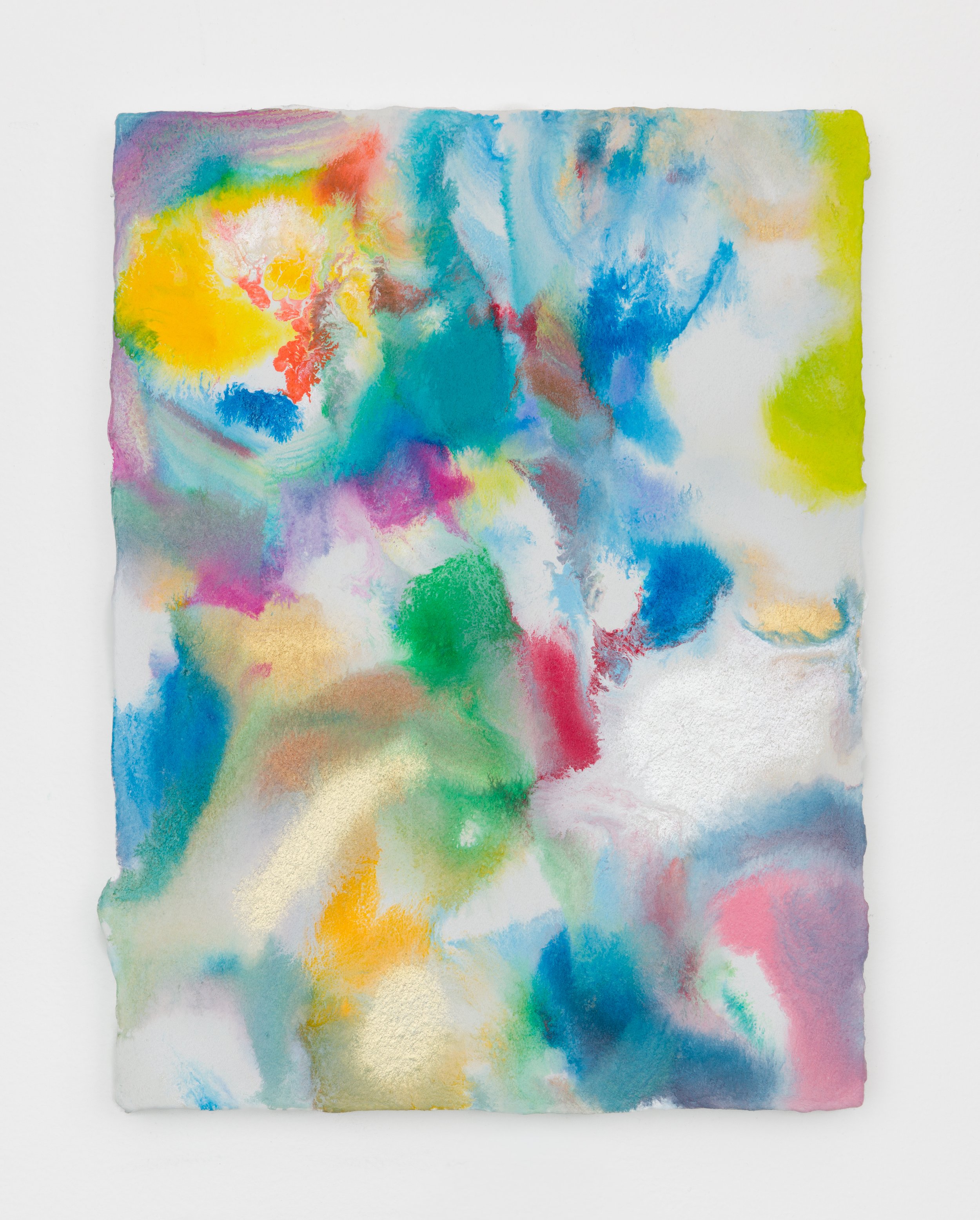 Untitled (White/Multi 1), 2025 
Acrylic on panel 
12 x 9 inches