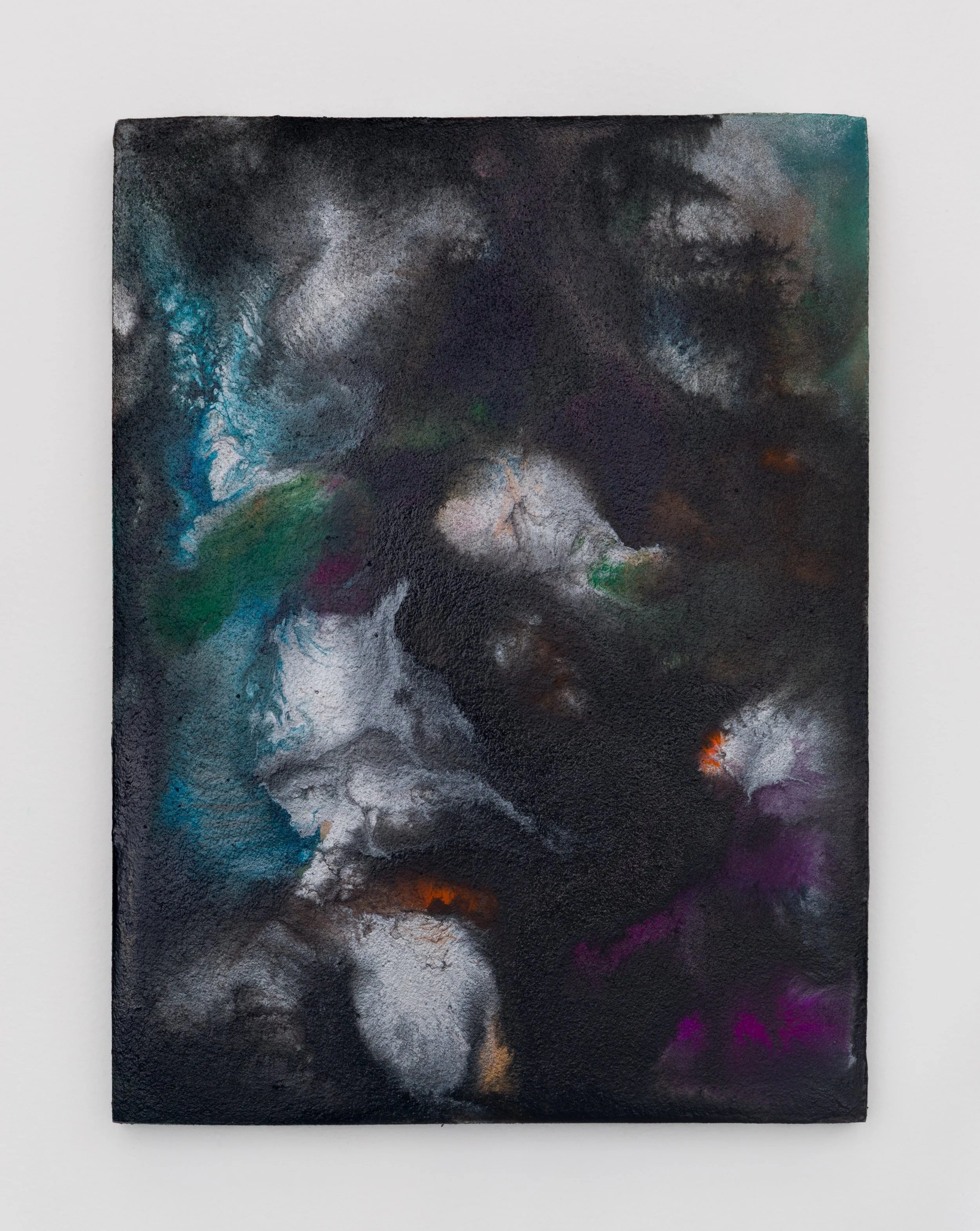 Untitled (Black/Silver 3), 2025 
Acrylic on panel 
12 x 9 inches