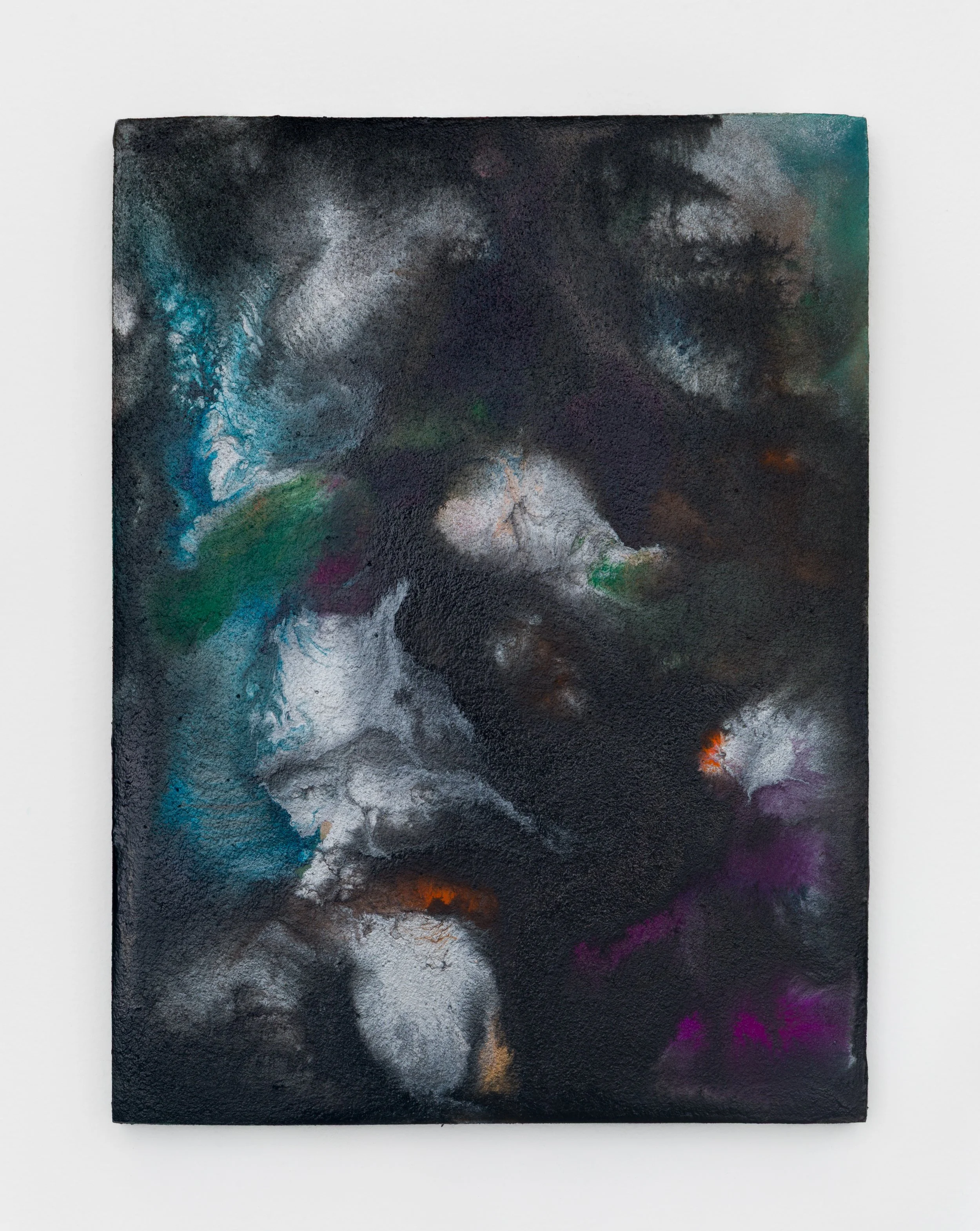 Untitled (Black/Silver 3), 2025 
Acrylic on panel 
12 x 9 inches