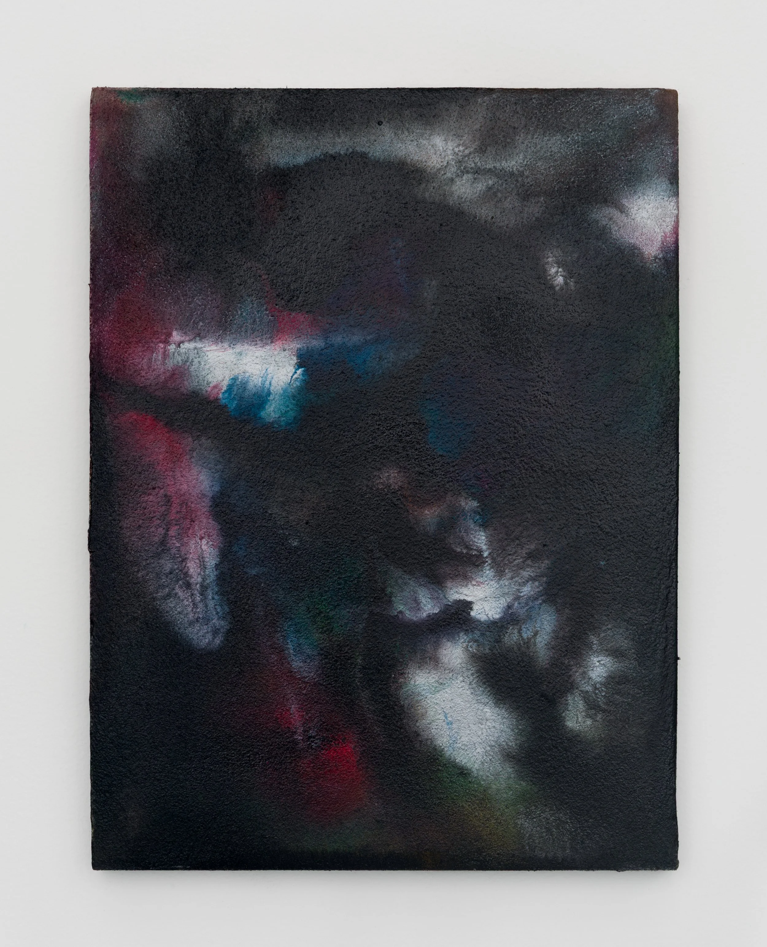 Untitled (Black/Silver 2), 2025 
Acrylic on panel 
12 x 9 inches