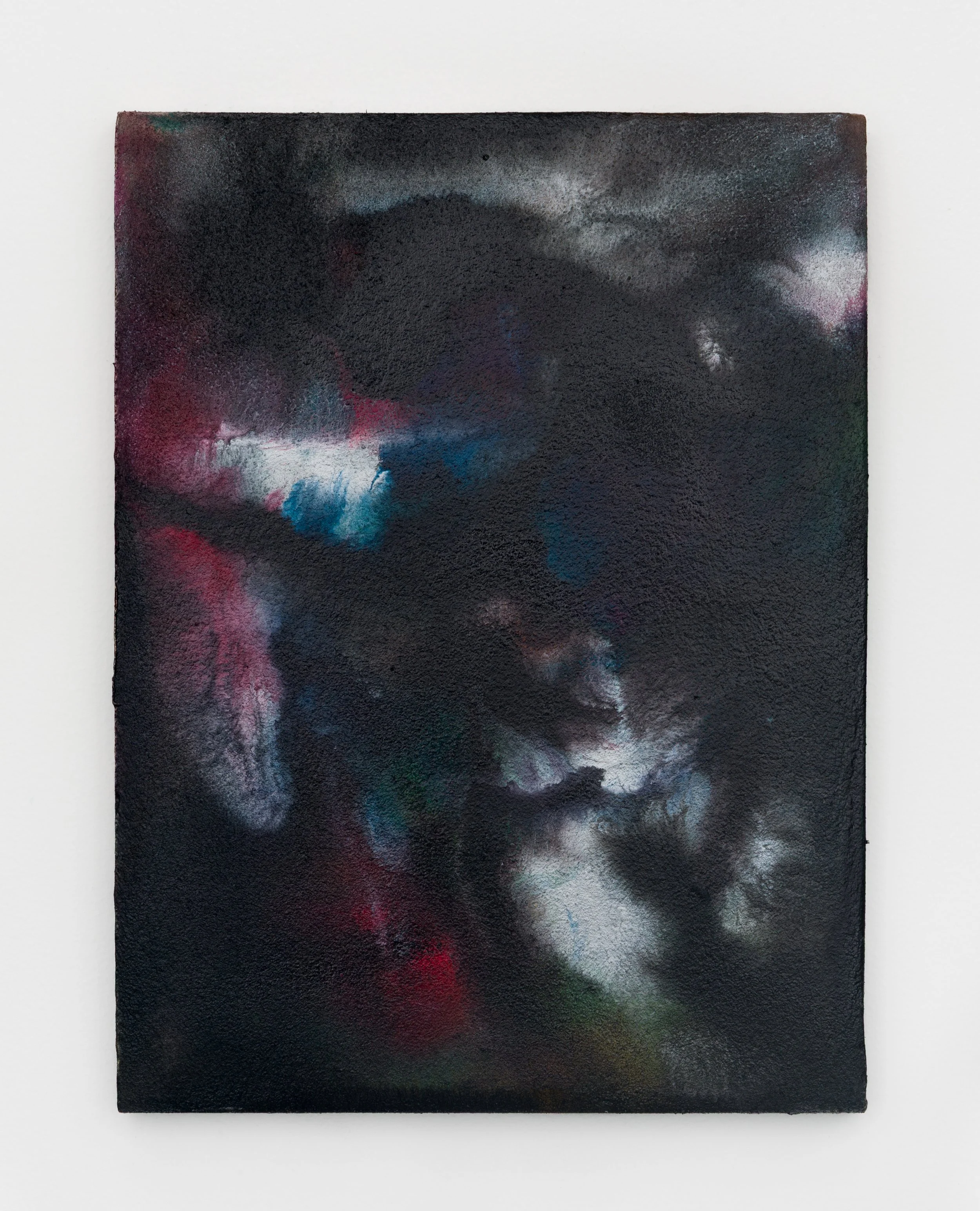 Untitled (Black/Silver 2), 2025 
Acrylic on panel 
12 x 9 inches