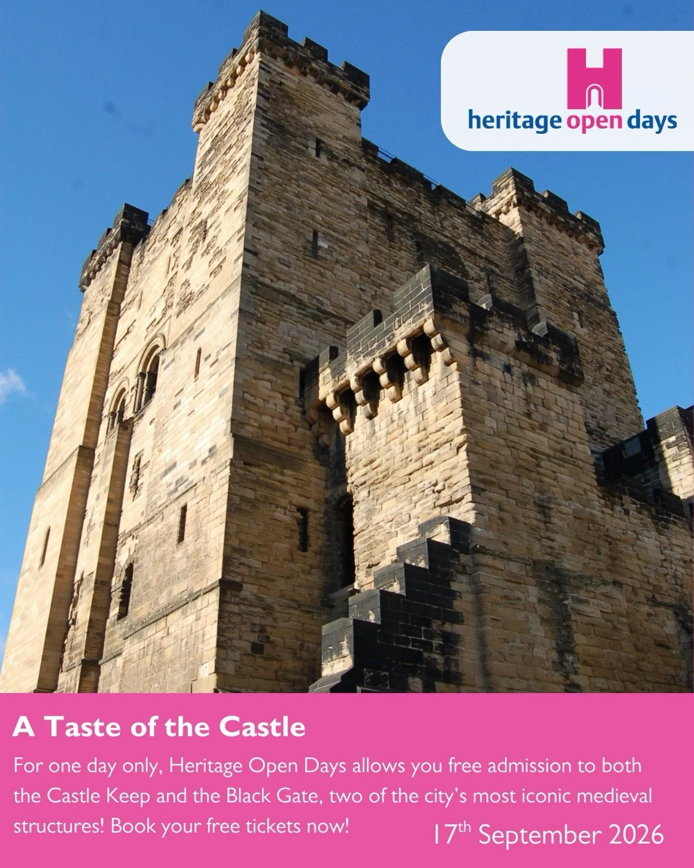 🎉 Did you know&hellip; The Castle is FREE on Heritage Open Day! 🏰

Join us on Thursday 17 September for A Taste of the Castle and explore Newcastle&rsquo;s most iconic medieval landmark!🔎✨

📅 17 September | 10:00&ndash;17:00
🎟️ FREE ENTRY | It g