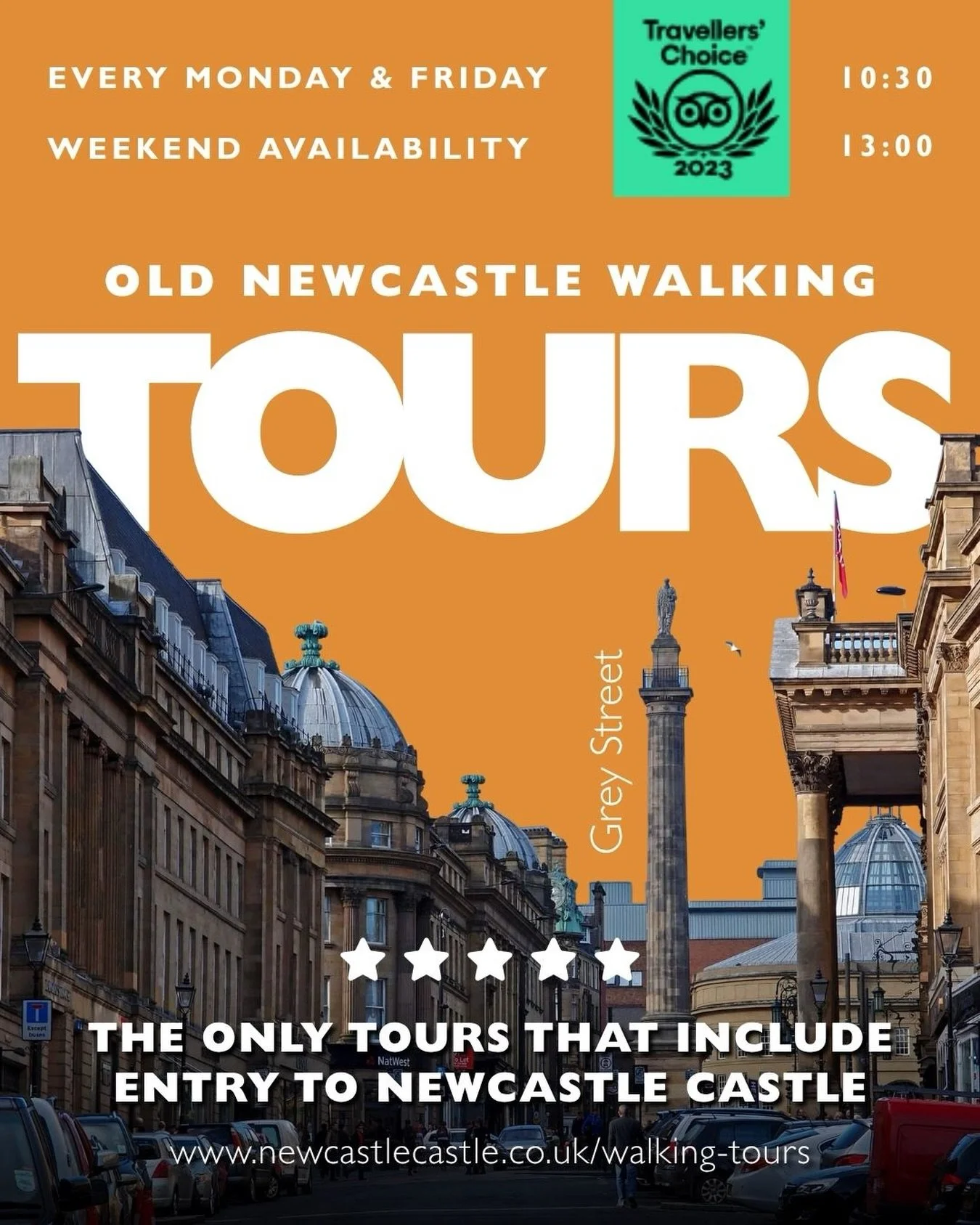 🤔 Think you know Newcastle? Think again!

Our costumed tour guides take you on a brand-new route through the city, uncovering stories from its Roman beginnings right through to the Newcastle we know today. 🚶&zwj;♂️🏰

📅 Mondays &amp; Fridays, sele