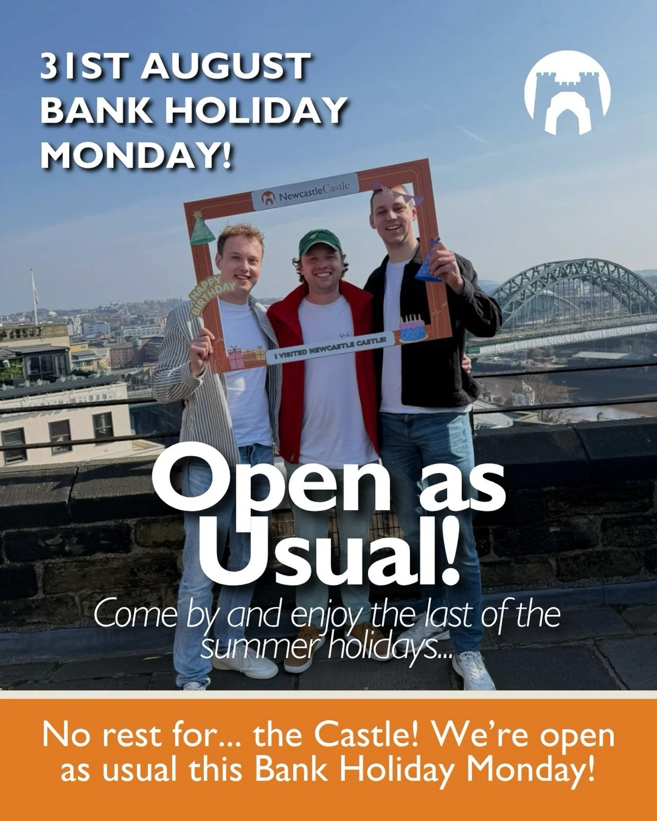 🏰✨ We&rsquo;re OPEN this Bank Holiday Monday!🎉

Looking for something to do in Newcastle? Some people might be taking a day off, but Newcastle Castle is open and ready to welcome you!👀

Step inside the heart of Newcastle&rsquo;s history, explore t