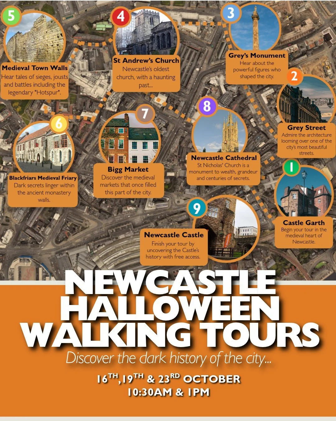 Discover the darker side of Newcastle this October...🎃

It's your last chance to join one of our award-winning city walking tours this year &ndash; with free entry to Newcastle Castle included! 🏰 

Our expert guides will take you on a 90-minute tou