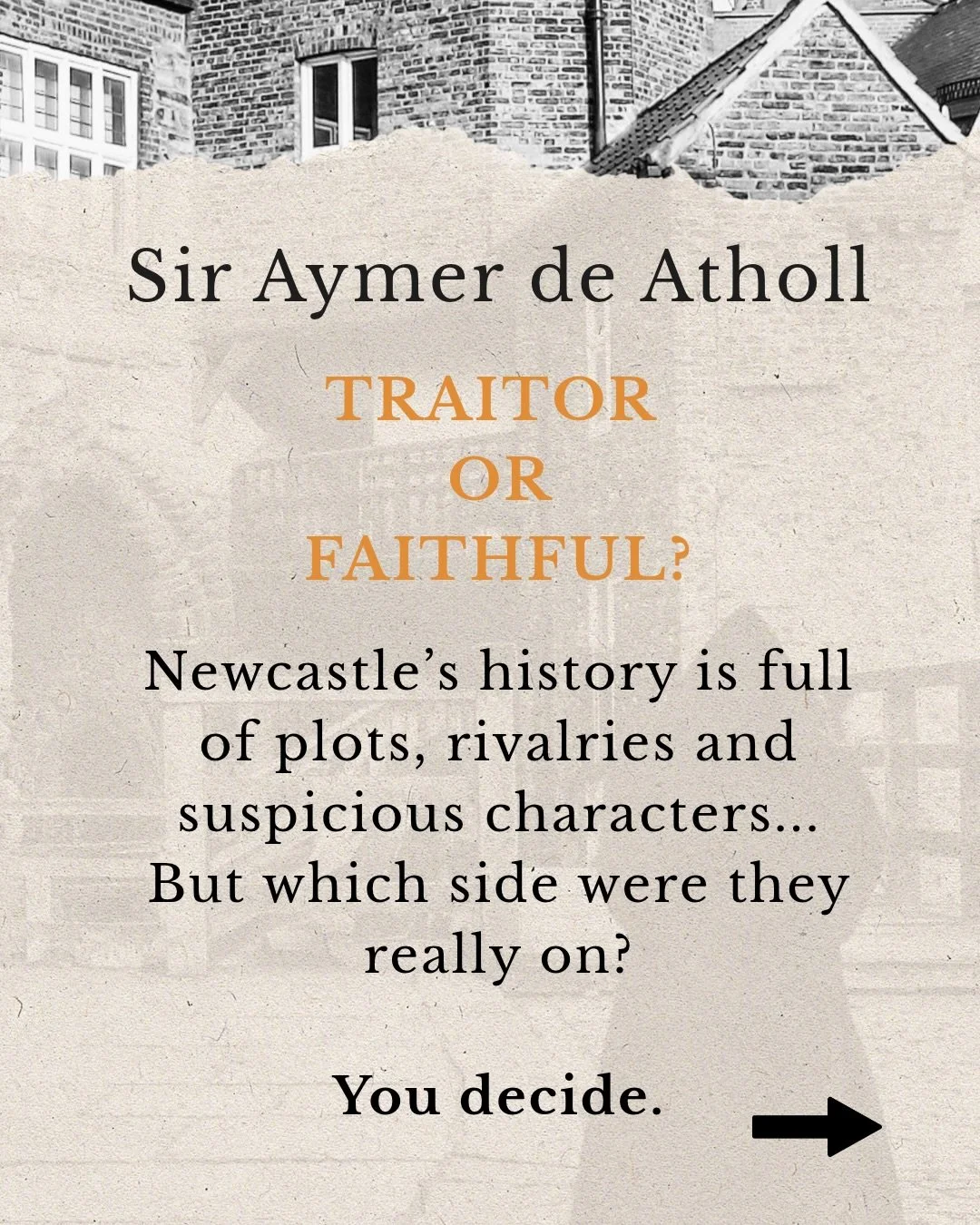 Traitor or Faithful? ⚔️

We&rsquo;re delving into the story of Sir Aymer de Atholl, a knight of Scottish heritage who built his life and career in the North East, serving the English Crown 👑 

Read more of his story on our website 🏰