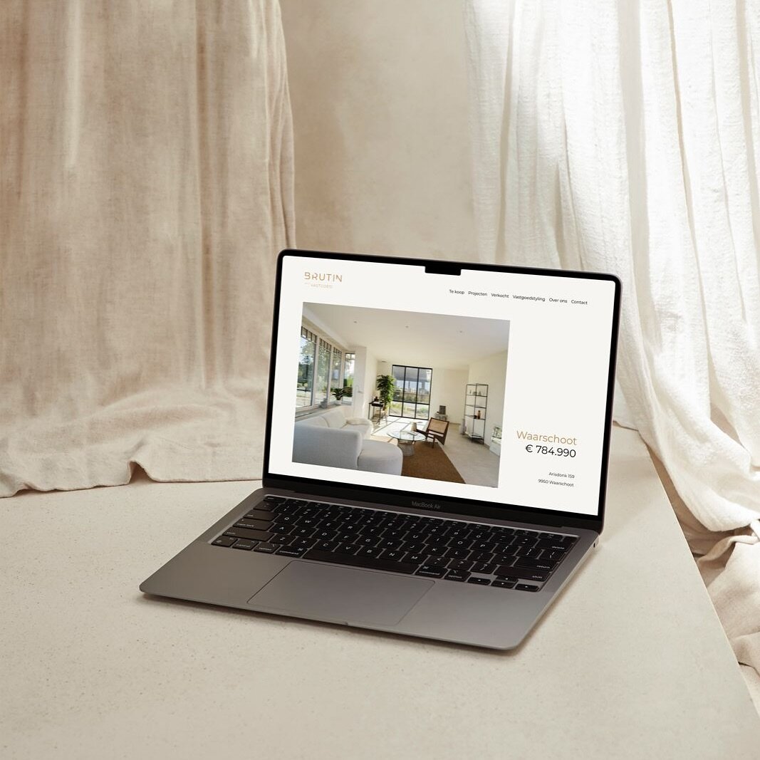 A classy new website for @brutinvastgoed . We&rsquo;ve integrated a link with @whise_real_estate_crm to automatically load all properties.

#website #webdesign #webdevelopment #minimal #wordpress