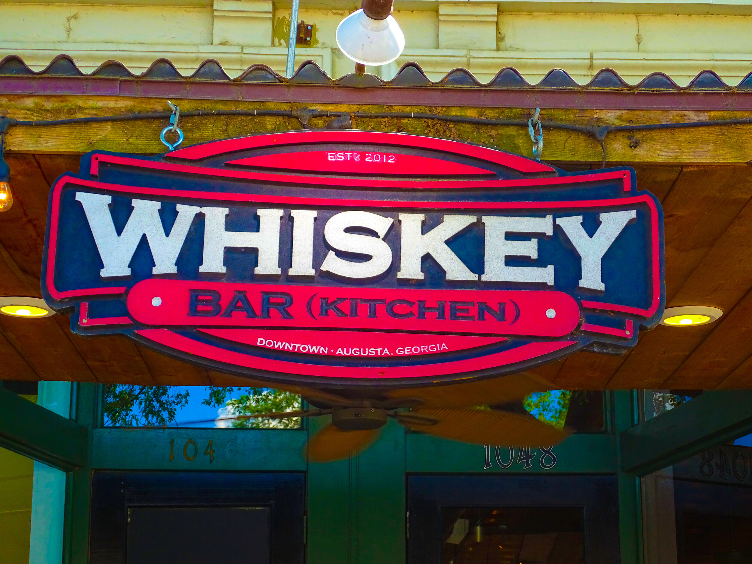 whiskey bar near kitchen