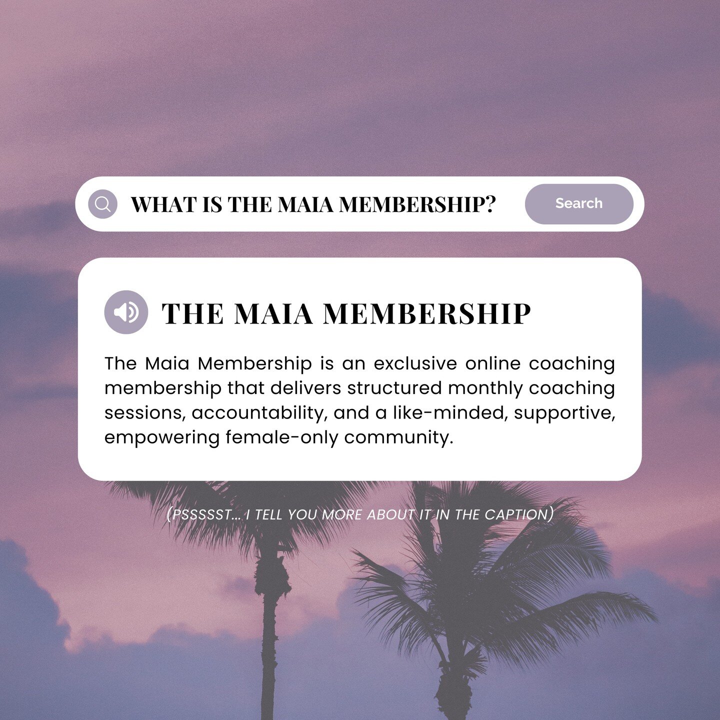 Hey there! Have you heard about The Maia Membership?

It's an awesome online coaching community just for women like you!

If you're all about self-development, growth, and connecting with other amazing women, then you're in the right place.

So, what