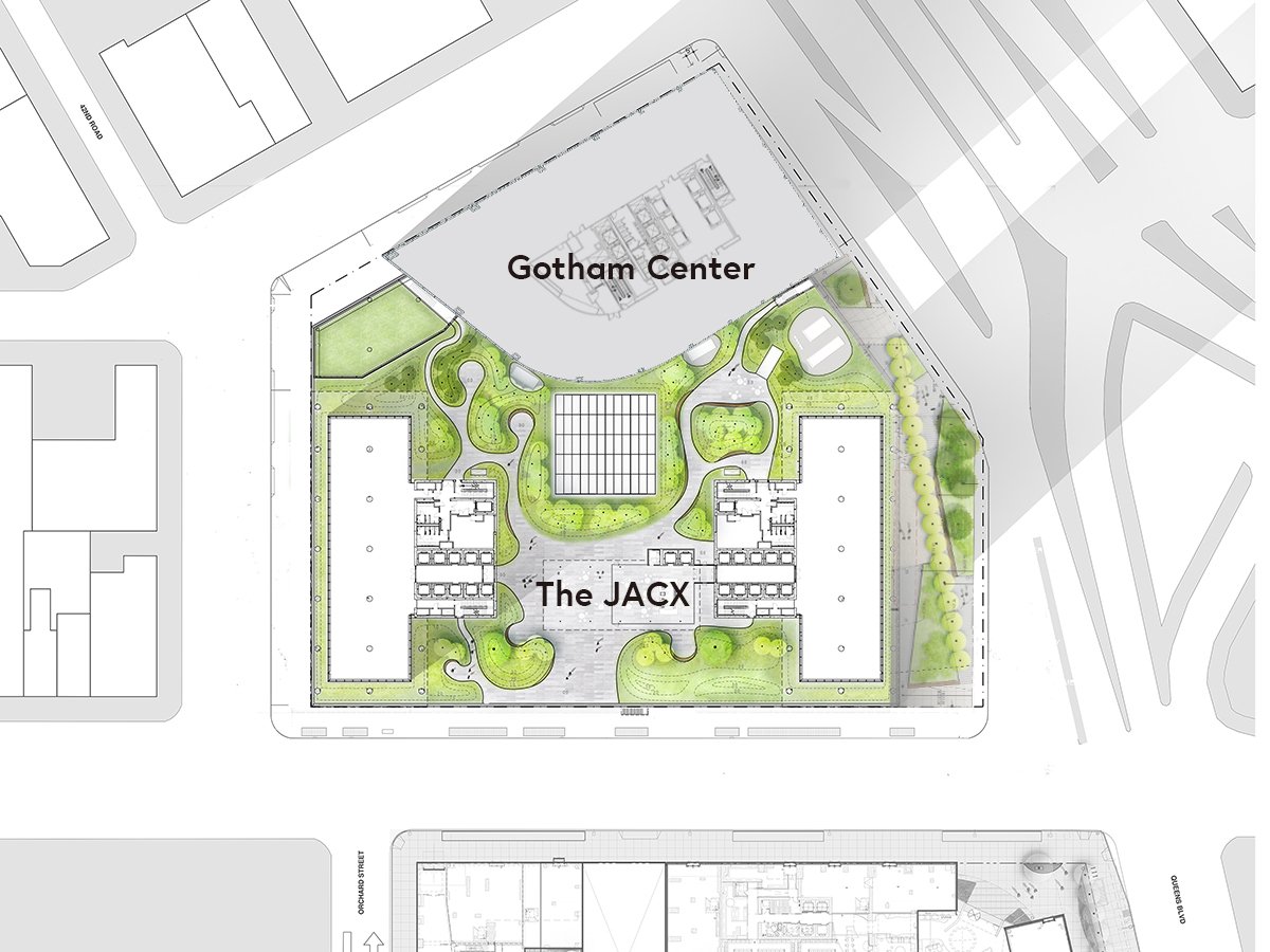  Site B of the Gotham masterplan includes Gotham Center and The JACX. 