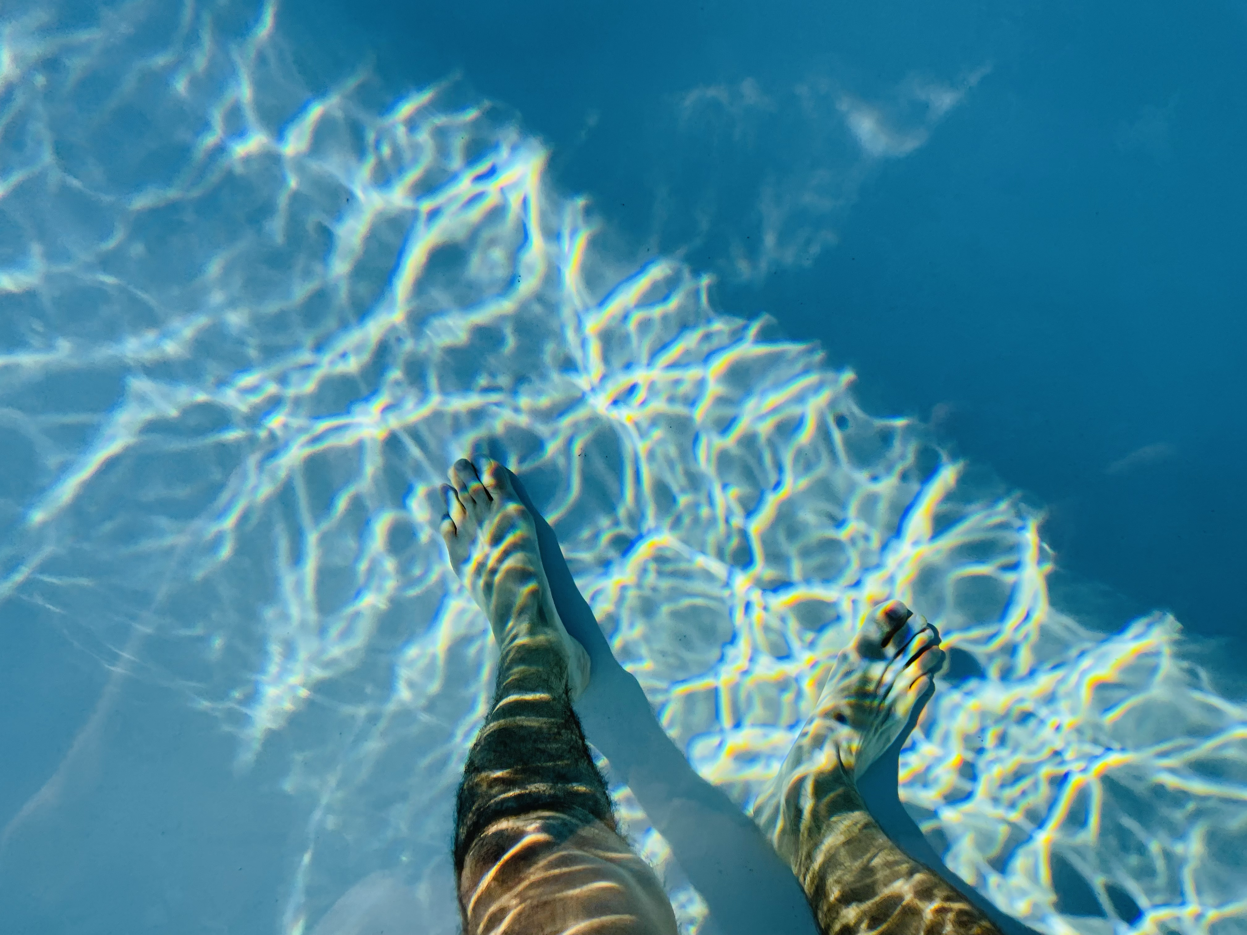 Rays of sun in a pool in downtown Los Angeles, California.
