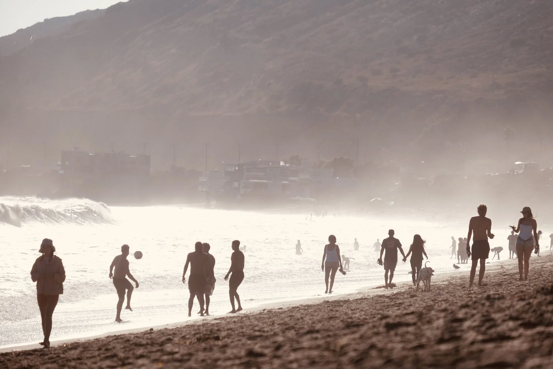 Mist at the beach in Malibu, California.