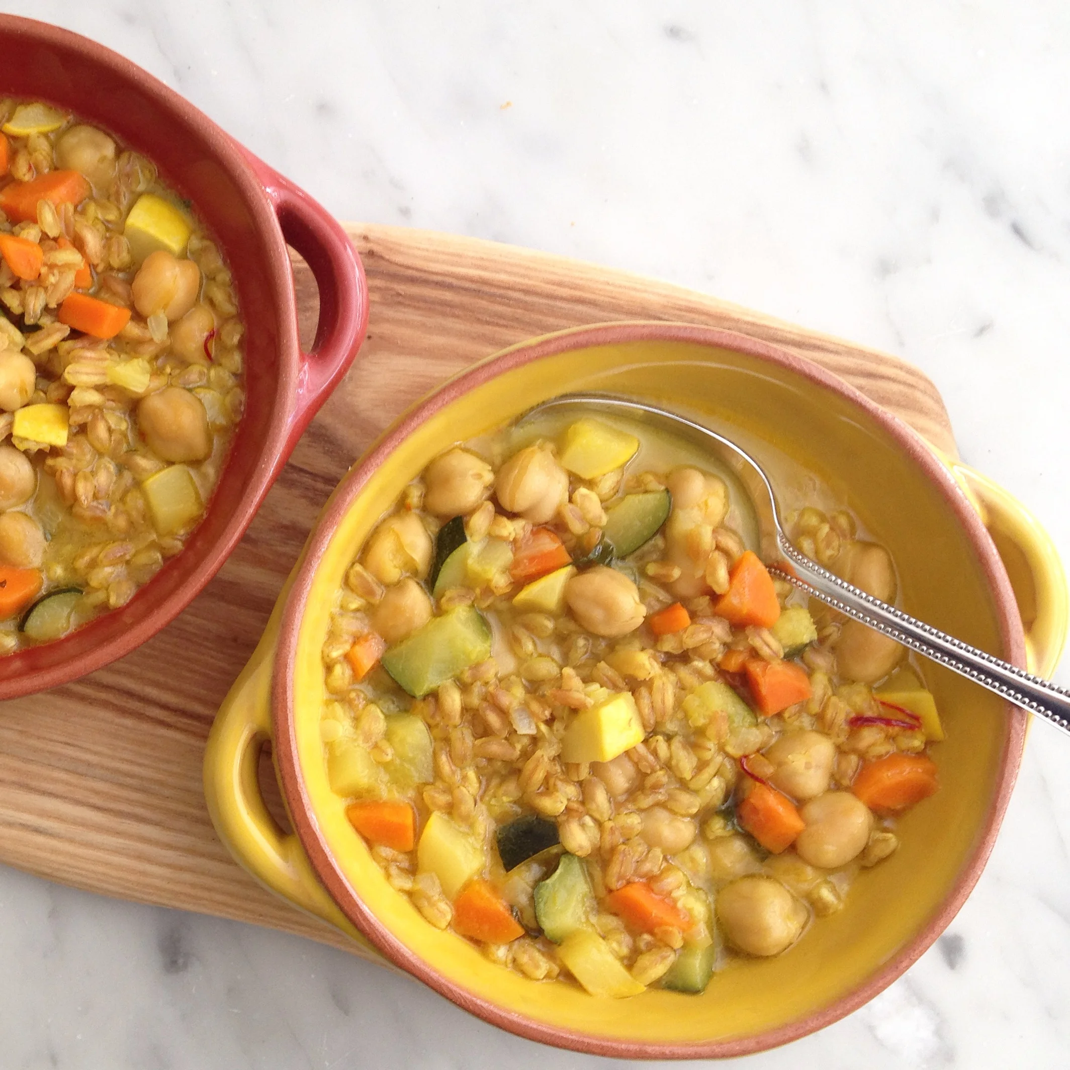 Farro Soup with Chick Peas and Saffron