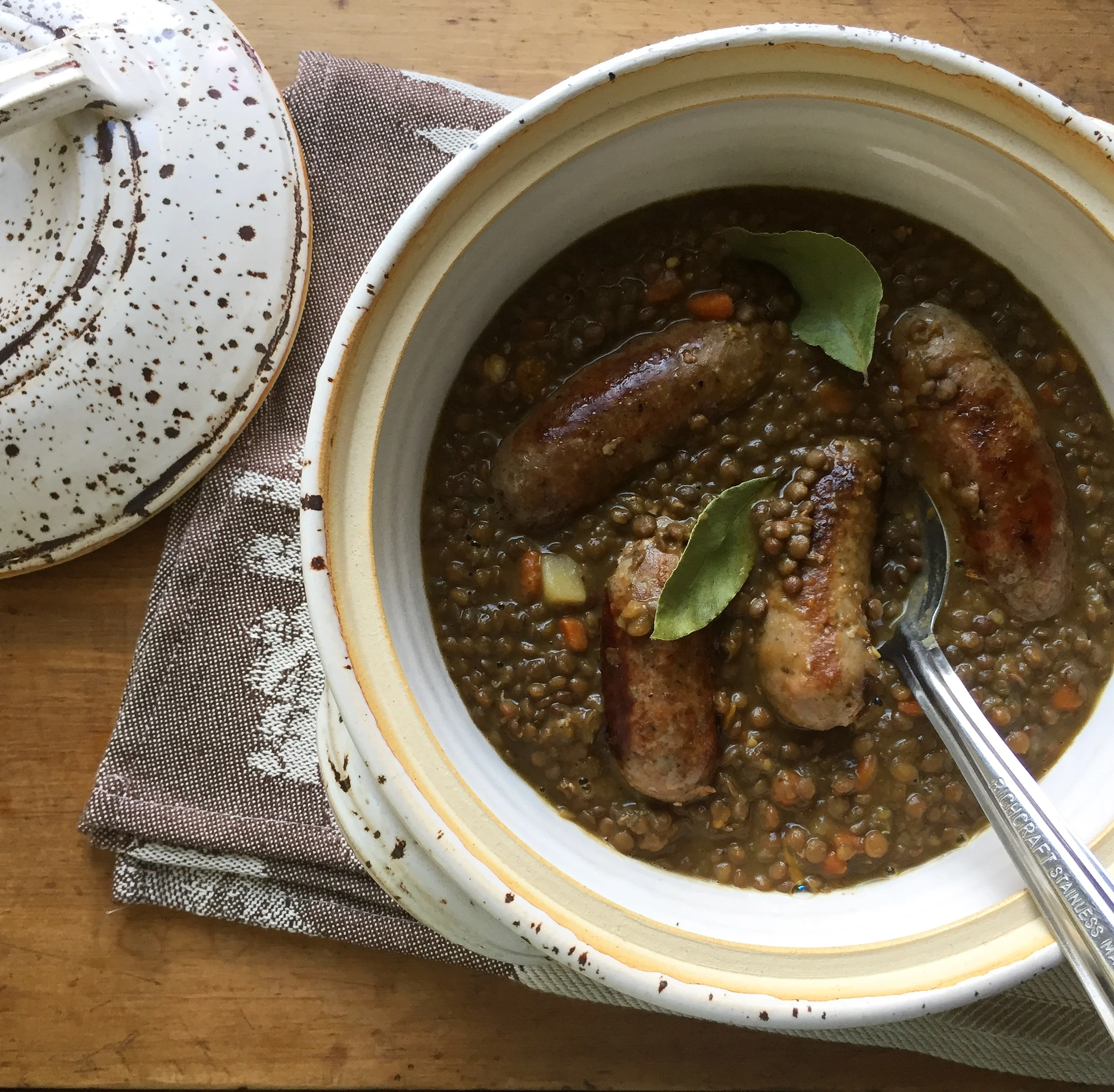 Lucky Lentils and Sausages