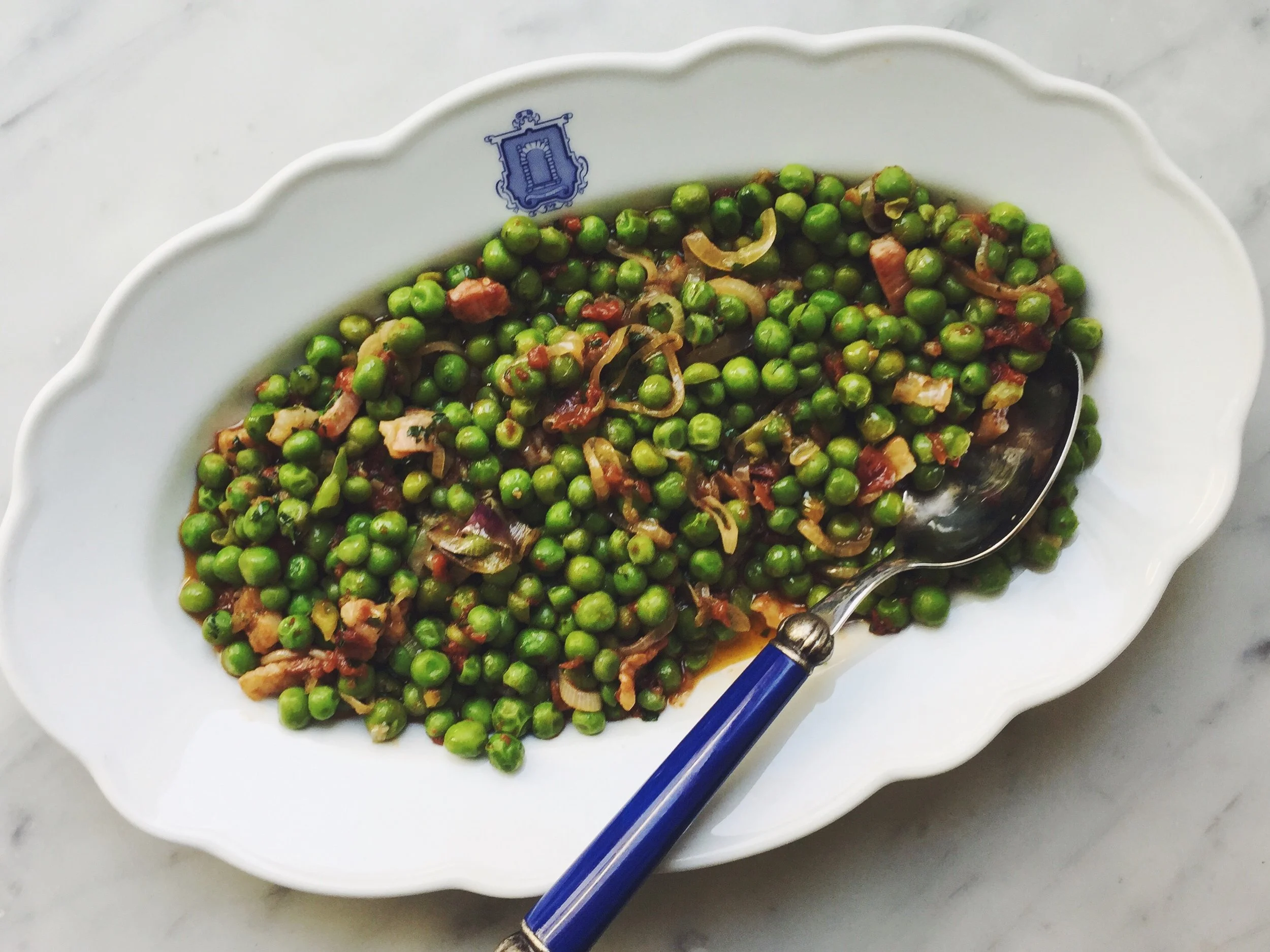 Peas with Shallots and Pancetta