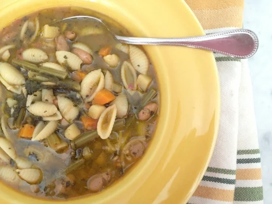 Zuppa di Pasta e Fagioli {Fresh Shell Bean and Pasta Soup}