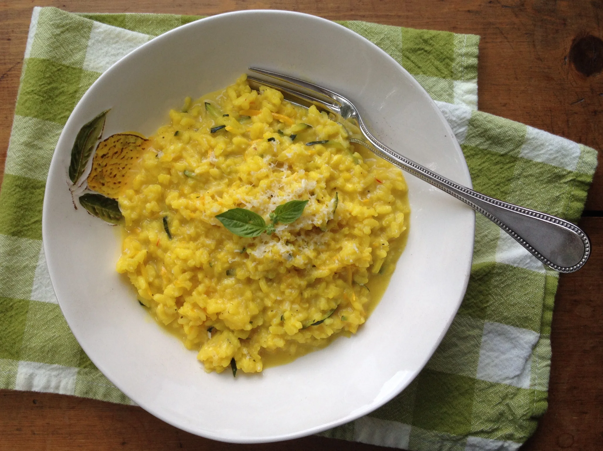 Saffron Risotto with Zucchini and Mozzarella