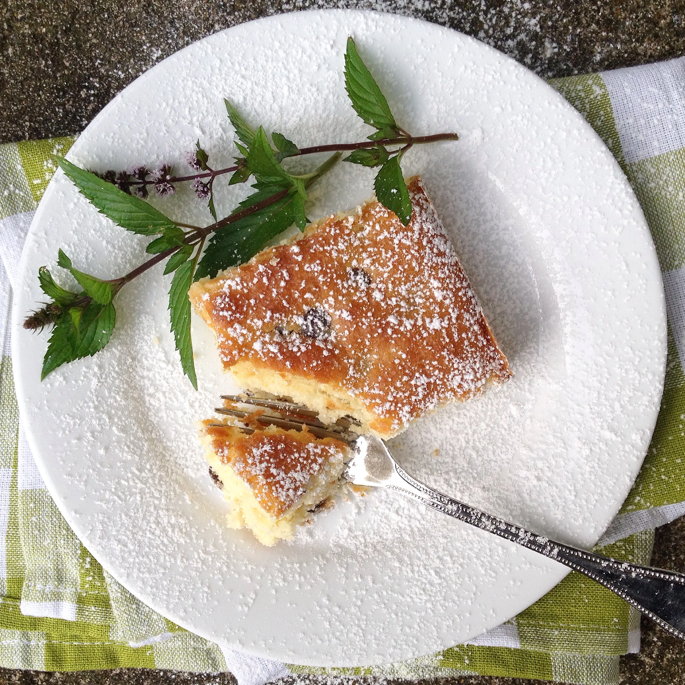Gino's Mint-Chocolate Chip Cake with Fresh Mint Syrup