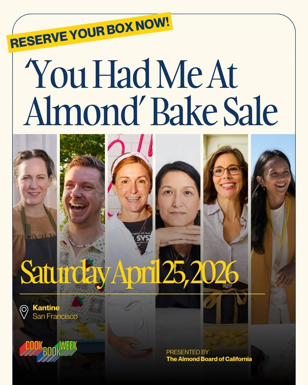 SAN FRANCISCO FRIENDS!
Some incredible bakers have teamed up for a pop-up bake sale at @kantinesf on Saturday, April 25.
.
&ldquo;You Had Me at Almonds&rdquo; cookie boxes are now available for pre-sale to be picked up on Saturday, 4/25. How can you 