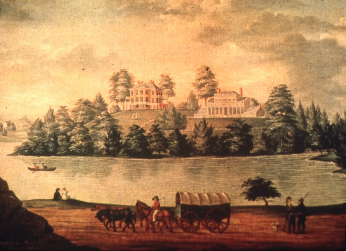  The newly built Lemon Hill (left) and Pratt’s greenhouse structure (right) circa 1807. Photo courtesy Historical Society of Pennsylvania 